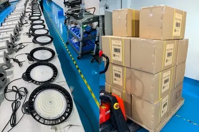 50 luci UFO High Bay dimmerabili sono state spedite negli Stati Uniti